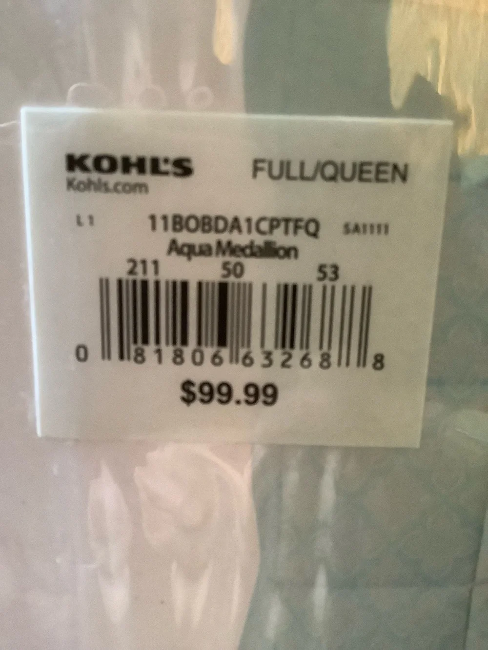 NWTs Gorgeous Comforter Full/ Queen AQUA Green Floral Design The Big One was $99